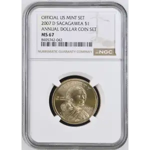 2007 D ANNUAL DOLLAR COIN SET OFFICIAL US MINT SET (2)