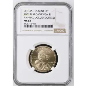 2007 D ANNUAL DOLLAR COIN SET OFFICIAL US MINT SET (2)