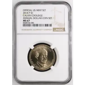 2014 CALVIN COOLIDGE ANNUAL DOLLAR COIN SET OFFICIAL US MINT SET (2)