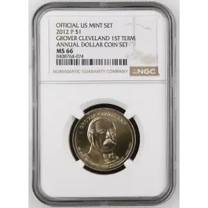 2012 GROVER CLEVELAND 1ST TERM ANNUAL DOLLAR COIN SET OFFICIAL US MINT SET (2)
