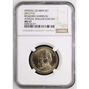 2012 BENJAMIN HARRISON ANNUAL DOLLAR COIN SET OFFICIAL US MINT SET (2)