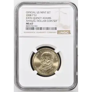 2008 JOHN QUINCY ADAMS ANNUAL DOLLAR COIN SET OFFICIAL US MINT SET (2)