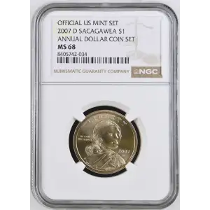 2007 D ANNUAL DOLLAR COIN SET OFFICIAL US MINT SET (2)