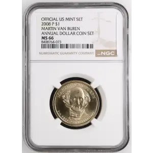 2008 MARTIN VAN BUREN ANNUAL DOLLAR COIN SET OFFICIAL US MINT SET (2)