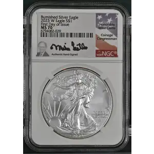 2023 W First Day of Issue Burnished Silver Eagle (2)