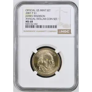 2007 JAMES MADISON ANNUAL DOLLAR COIN SET OFFICIAL US MINT SET (2)
