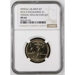 2016 D ANNUAL DOLLAR COIN SET OFFICIAL US MINT SET (2)