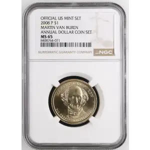 2008 MARTIN VAN BUREN ANNUAL DOLLAR COIN SET OFFICIAL US MINT SET (2)