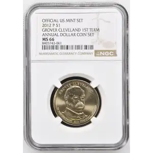 2012 GROVER CLEVELAND 1ST TERM ANNUAL DOLLAR COIN SET OFFICIAL US MINT SET (2)