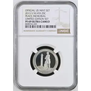 2013 S PEACE MEMORIAL LIMITED EDITION SET OFFICIAL US MINT SET ULTRA CAMEO (2)
