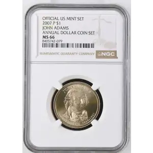 2007 JOHN ADAMS ANNUAL DOLLAR COIN SET OFFICIAL US MINT SET (2)