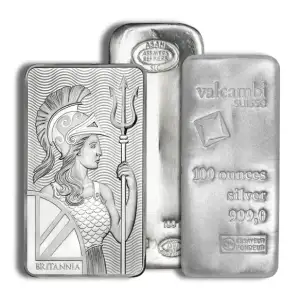100 oz Silver Bar - Brand Varies (IRA Eligible)  (2)