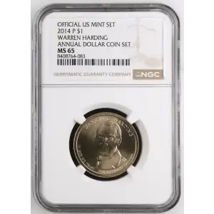 2014 WARREN HARDING ANNUAL DOLLAR COIN SET OFFICIAL US MINT SET (2)