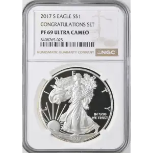 2017 S Proof Silver Eagle NGC PF-69 CONGRATULATIONS SET ULTRA CAMEO (2)