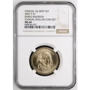 2007 JAMES MADISON ANNUAL DOLLAR COIN SET OFFICIAL US MINT SET (2)