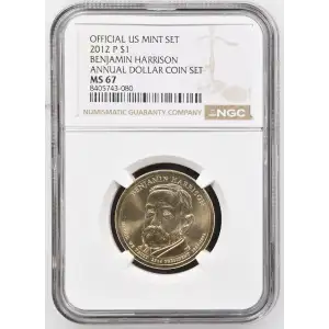 2012 BENJAMIN HARRISON ANNUAL DOLLAR COIN SET OFFICIAL US MINT SET (2)