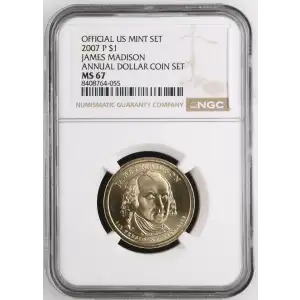 2007 JAMES MADISON ANNUAL DOLLAR COIN SET OFFICIAL US MINT SET (2)