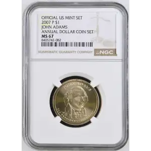 2007 JOHN ADAMS ANNUAL DOLLAR COIN SET OFFICIAL US MINT SET (2)