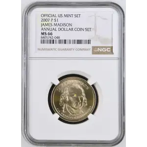 2007 JAMES MADISON ANNUAL DOLLAR COIN SET OFFICIAL US MINT SET (2)