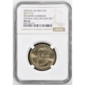 2012 BENJAMIN HARRISON ANNUAL DOLLAR COIN SET OFFICIAL US MINT SET (2)