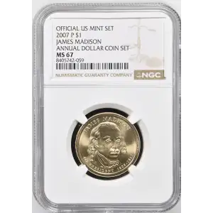 2007 JAMES MADISON ANNUAL DOLLAR COIN SET OFFICIAL US MINT SET (2)