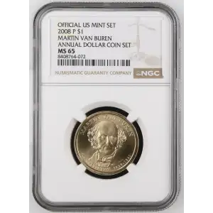 2008 MARTIN VAN BUREN ANNUAL DOLLAR COIN SET OFFICIAL US MINT SET (2)