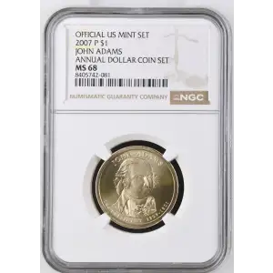 2007 JOHN ADAMS ANNUAL DOLLAR COIN SET OFFICIAL US MINT SET (2)