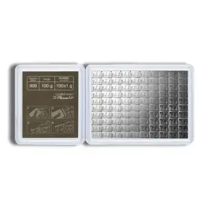 100 x 1 gram Silver Valcambi CombiBar™ (In Assay) (2)