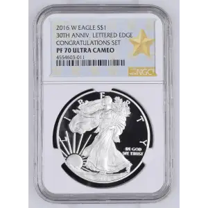 2016 W 30TH ANNIV. LETTERED EDGE CONGRATULATIONS SET EAGLE 30TH ANNIVERSARY ULTRA CAMEO (2)