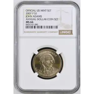 2007 JOHN ADAMS ANNUAL DOLLAR COIN SET OFFICIAL US MINT SET (2)