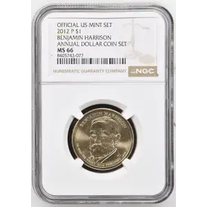 2012 BENJAMIN HARRISON ANNUAL DOLLAR COIN SET OFFICIAL US MINT SET (2)