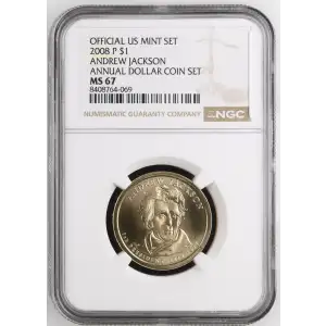 2008 ANDREW JACKSON ANNUAL DOLLAR COIN SET OFFICIAL US MINT SET (2)