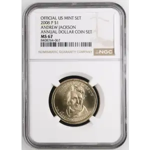 2008 ANDREW JACKSON ANNUAL DOLLAR COIN SET OFFICIAL US MINT SET (2)