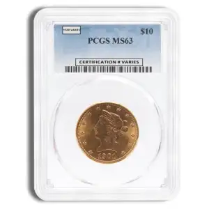 Liberty Head $10 (1838 - 1907) - PCGS - MS63