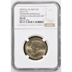 2013 THEODORE ROOSEVELT ANNUAL DOLLAR COIN SET OFFICIAL US MINT SET (2)