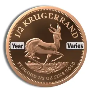 1/2 oz Gold Krugerrand (Year Varies)