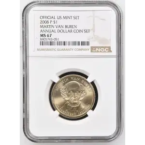2008 MARTIN VAN BUREN ANNUAL DOLLAR COIN SET OFFICIAL US MINT SET (2)