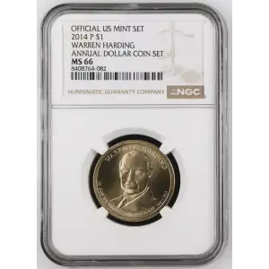 2014 WARREN HARDING ANNUAL DOLLAR COIN SET OFFICIAL US MINT SET (2)