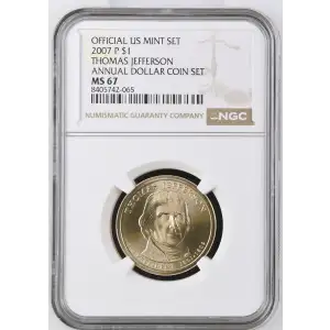 2007 THOMAS JEFFERSON ANNUAL DOLLAR COIN SET OFFICIAL US MINT SET (2)