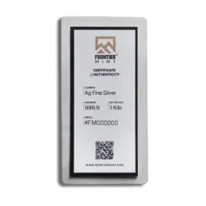 1 Kilo Silver Bar - Frontier Mint (Frosted)