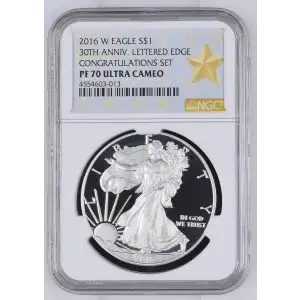 2016 W 30TH ANNIV. LETTERED EDGE CONGRATULATIONS SET EAGLE 30TH ANNIVERSARY ULTRA CAMEO (2)