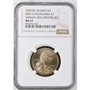 2007 D ANNUAL DOLLAR COIN SET OFFICIAL US MINT SET (2)