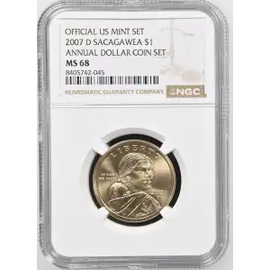 2007 D ANNUAL DOLLAR COIN SET OFFICIAL US MINT SET (2)