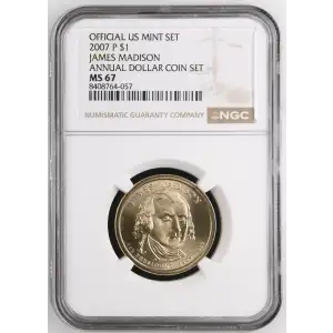 2007 JAMES MADISON ANNUAL DOLLAR COIN SET OFFICIAL US MINT SET (2)