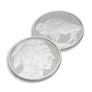 1 oz Silver Round - Buffalo Design .999 - Frontier Mint (New) (2)