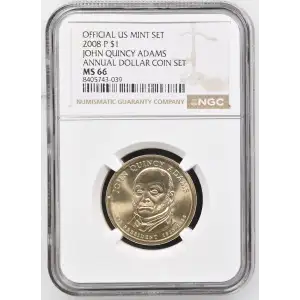 2008 JOHN QUINCY ADAMS ANNUAL DOLLAR COIN SET OFFICIAL US MINT SET (2)