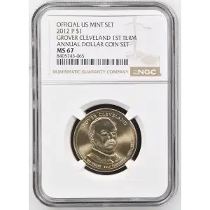 2012 GROVER CLEVELAND 1ST TERM ANNUAL DOLLAR COIN SET OFFICIAL US MINT SET (2)
