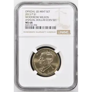 2013 WOODROW WILSON ANNUAL DOLLAR COIN SET OFFICIAL US MINT SET (2)
