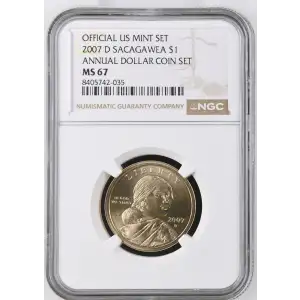 2007 D ANNUAL DOLLAR COIN SET OFFICIAL US MINT SET (2)