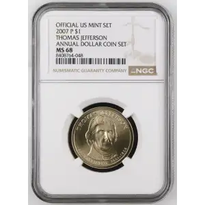 2007 THOMAS JEFFERSON ANNUAL DOLLAR COIN SET OFFICIAL US MINT SET (2)